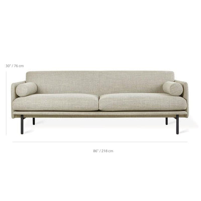 Gus* Modern Foundry, sofa, en métal et tissu, dimensions