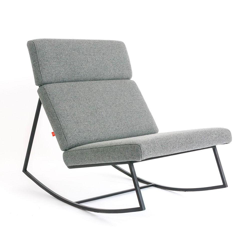 Gus* Modern GT Rocker, chaise berçante, en métal et tissu, andorra pewter, noir