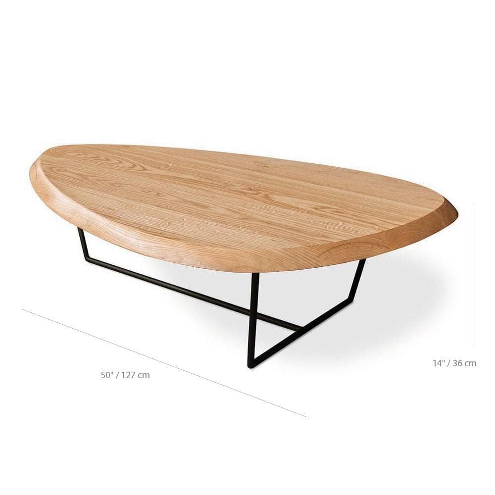 Gus* Modern Hull, table à café, en métal et bois, dimensions