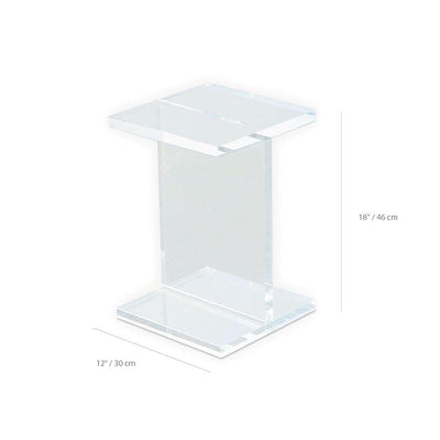 Gus* Modern I-Beam, table d’appoint, en acrylique transparent, dimensions