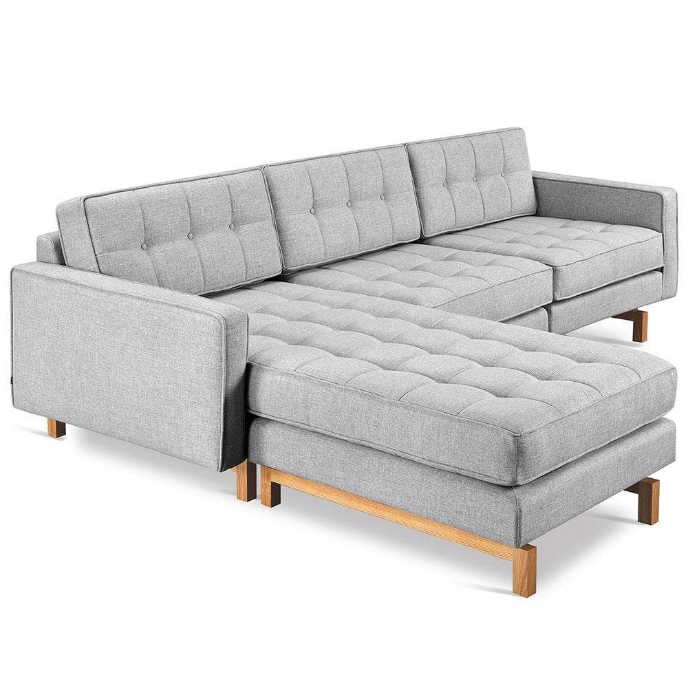 Gus* Modern Jane 2, sofa bi-sectionnel, en bois et tissu, bayview silver, naturel