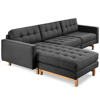 Gus* Modern Jane 2, sofa bi-sectionnel, en bois et tissu, urban tweed ink, naturel