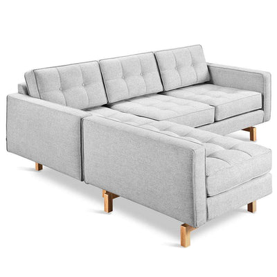 Gus* Modern Jane loft 2, sofa bi-sectionnel, en bois et tissu, bayview silver, naturel