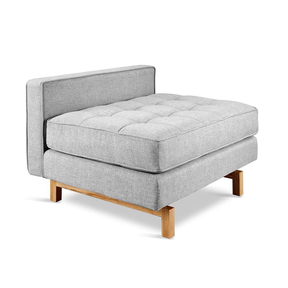 Gus* Modern Jane Lounge 2, sofa sans accoudoirs, en bois et tissu, bayview silver, naturel