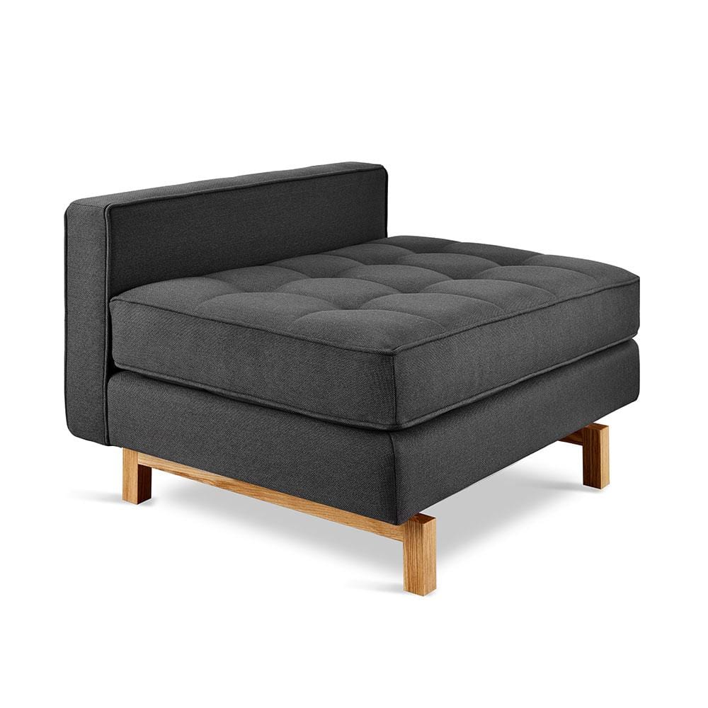 Gus* Modern Jane Lounge 2, sofa sans accoudoirs, en bois et tissu, urban tweed ink, naturel