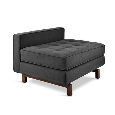 Gus* Modern Jane Lounge 2, sofa sans accoudoirs, en bois et tissu, urban tweed ink, noyer