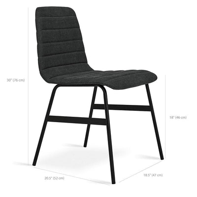 Gus* Modern lecture, chaise rembourrée, en tissu ou cuir et métal, dimensions