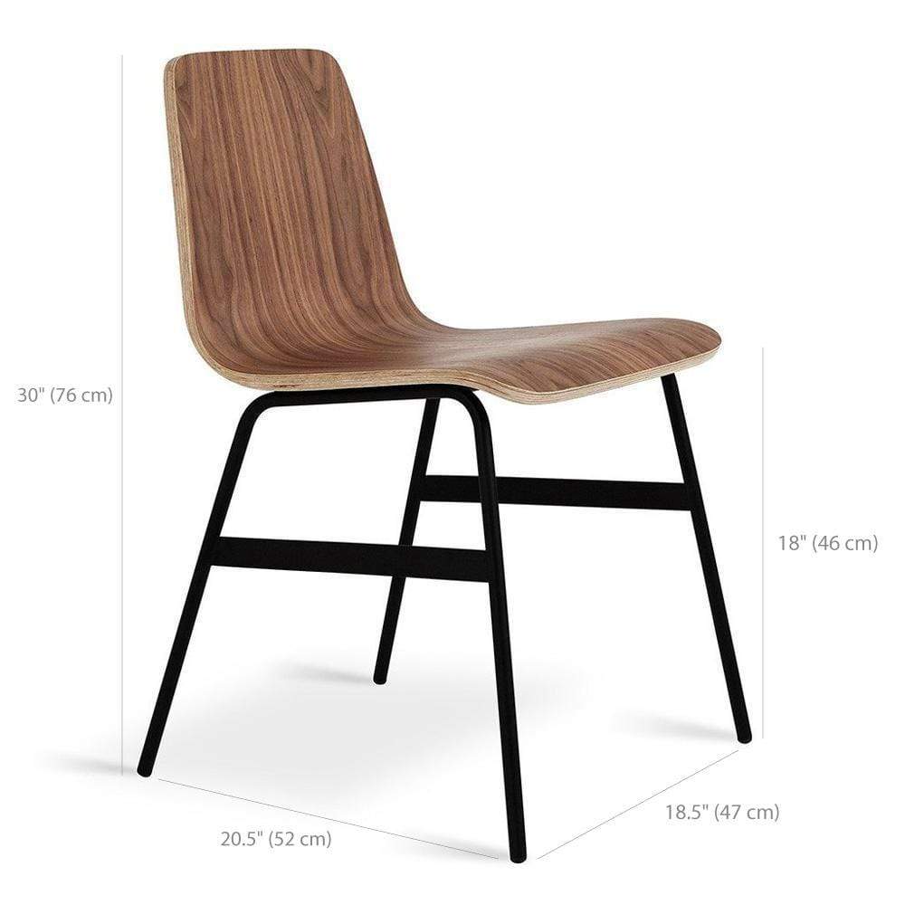 Gus* Modern lecture, chaise à dîner, en bois et métal, dimensions