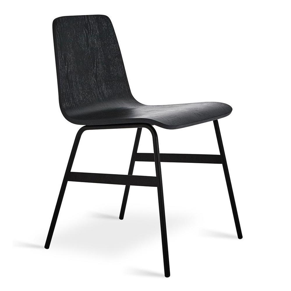 Gus* Modern lecture, chaise à dîner, en bois et métal, frêne noir