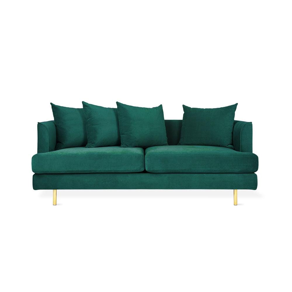 Gus* Modern Margot, sofa 2 places avec choix des pieds, en métal et tissu, velvet spruce
