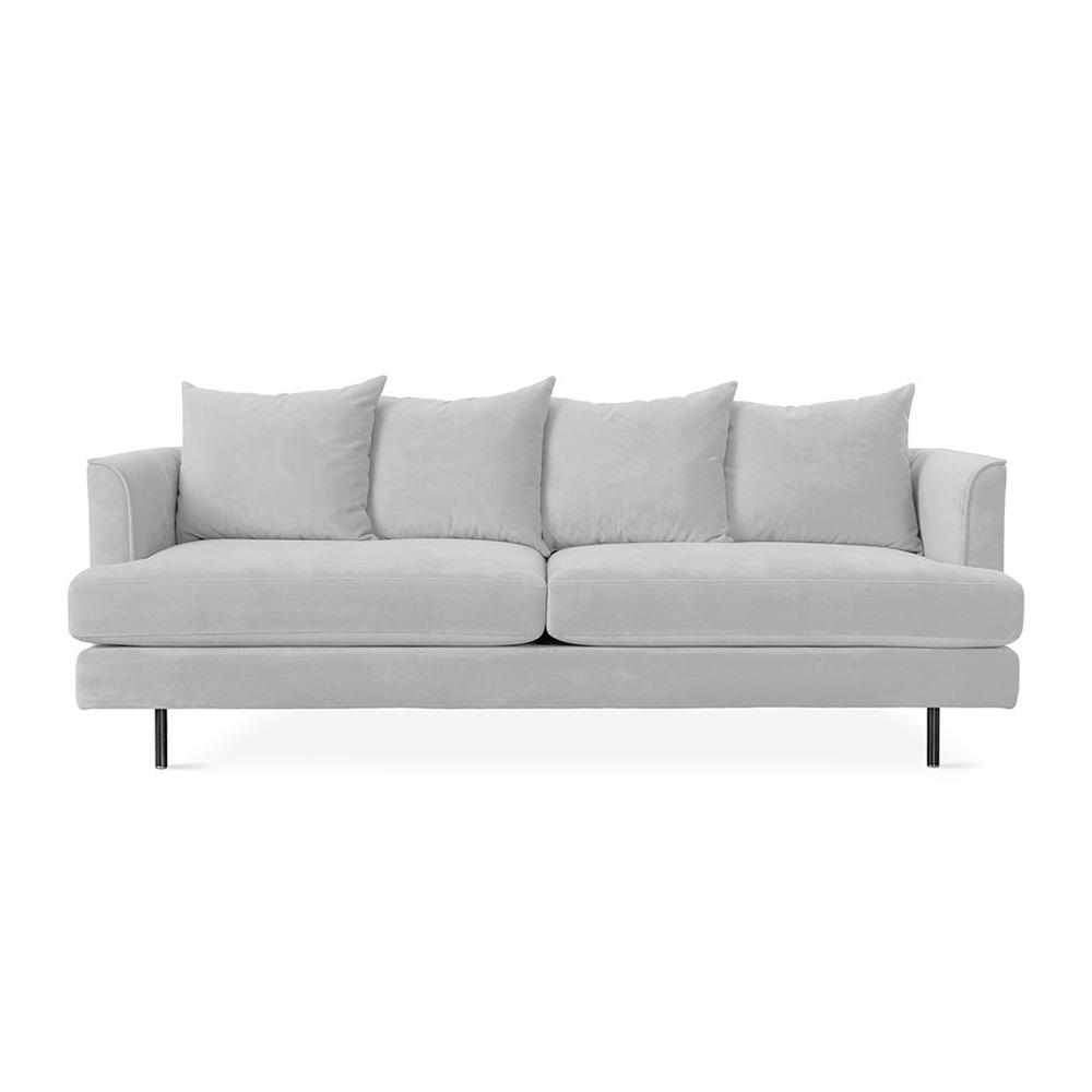 Gus* Modern Margot, sofa 3 places avec choix des pieds, en métal et tissu, velvet london