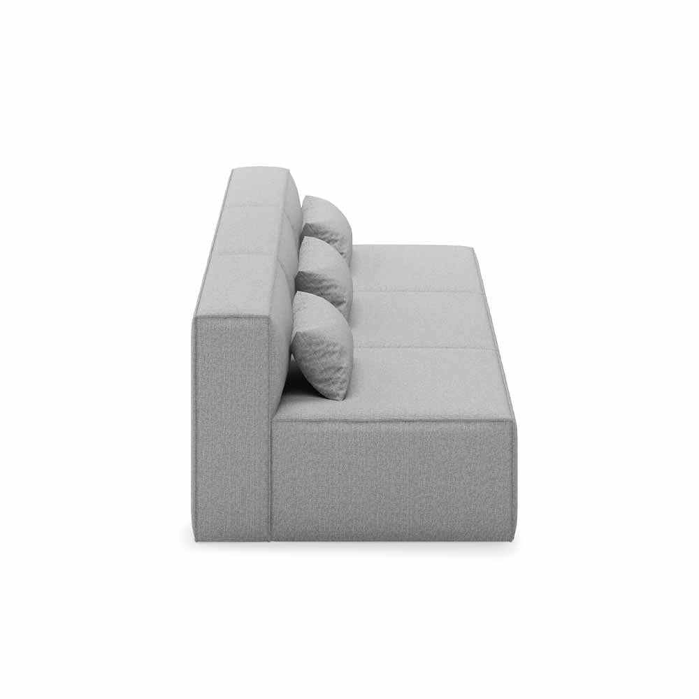 Gus* Modern Mix Modular 3, sofa modulaire 3 places, en bois et tissu, parliament stone