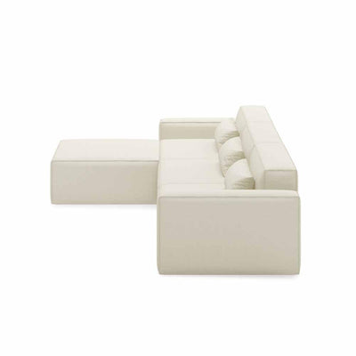 Gus* Modern Mix Modular 4, sofa modulaire 4 places, en bois et tissu, mowat sand