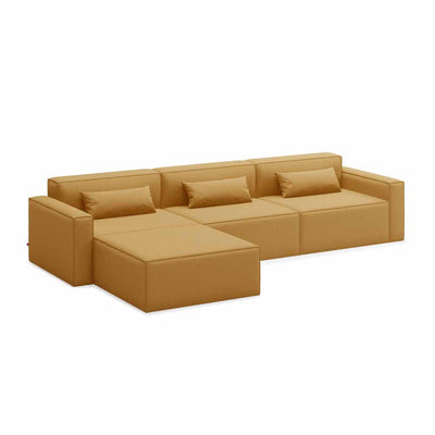 Gus* Modern Mix Modular 4, sofa modulaire 4 places, en bois et tissu, mowat ferro