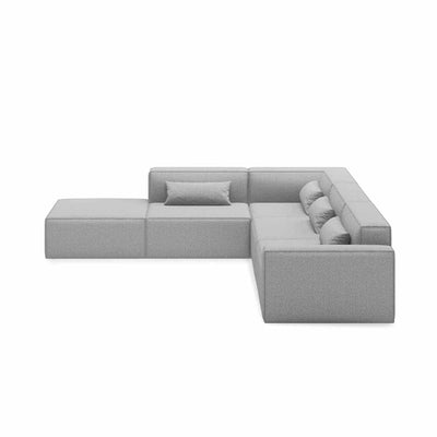 Gus* Modern Mix Modular 5, sofa modulaire 5 places, en bois et tissu, parliament stone
