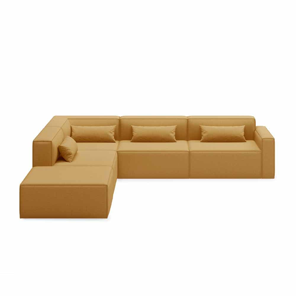 Gus* Modern Mix Modular 5, sofa modulaire 5 places, en bois et tissu, mowat ferro