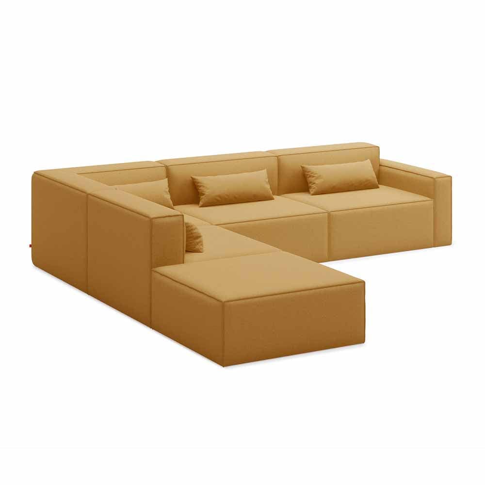Gus* Modern Mix Modular 5, sofa modulaire 5 places, en bois et tissu, mowat ferro, gauche