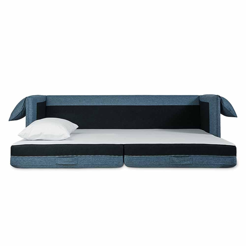 Gus* Modern Neru, canapé-lit facile à transformer en lit queen avec coussins intégrés, en tissu et bois, dawson admiral