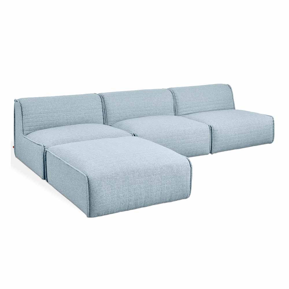 Gus* Modern Nexus, sofa composé d'ottoman et de fauteuil large modulable, en tissu, parliament lake