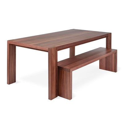 Gus* Modern Plank, banc et table à manger pour salle à manger, en bois, noyer