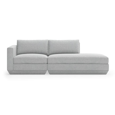 Gus* Modern Podium 2, sofa lounge 2 places, en bois et tissu, bayview silver, droite