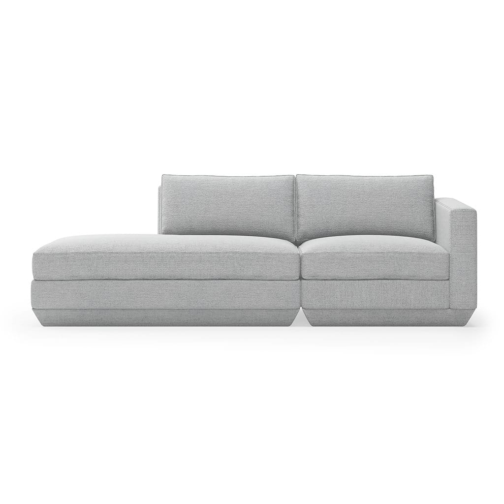 Gus* Modern Podium 2, sofa lounge 2 places, en bois et tissu, bayview silver, gauche