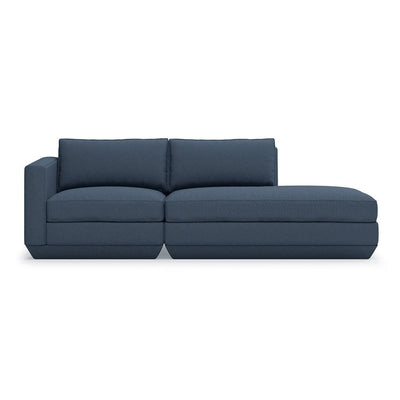 Gus* Modern Podium 2, sofa lounge 2 places, en bois et tissu, hanson navy, droite