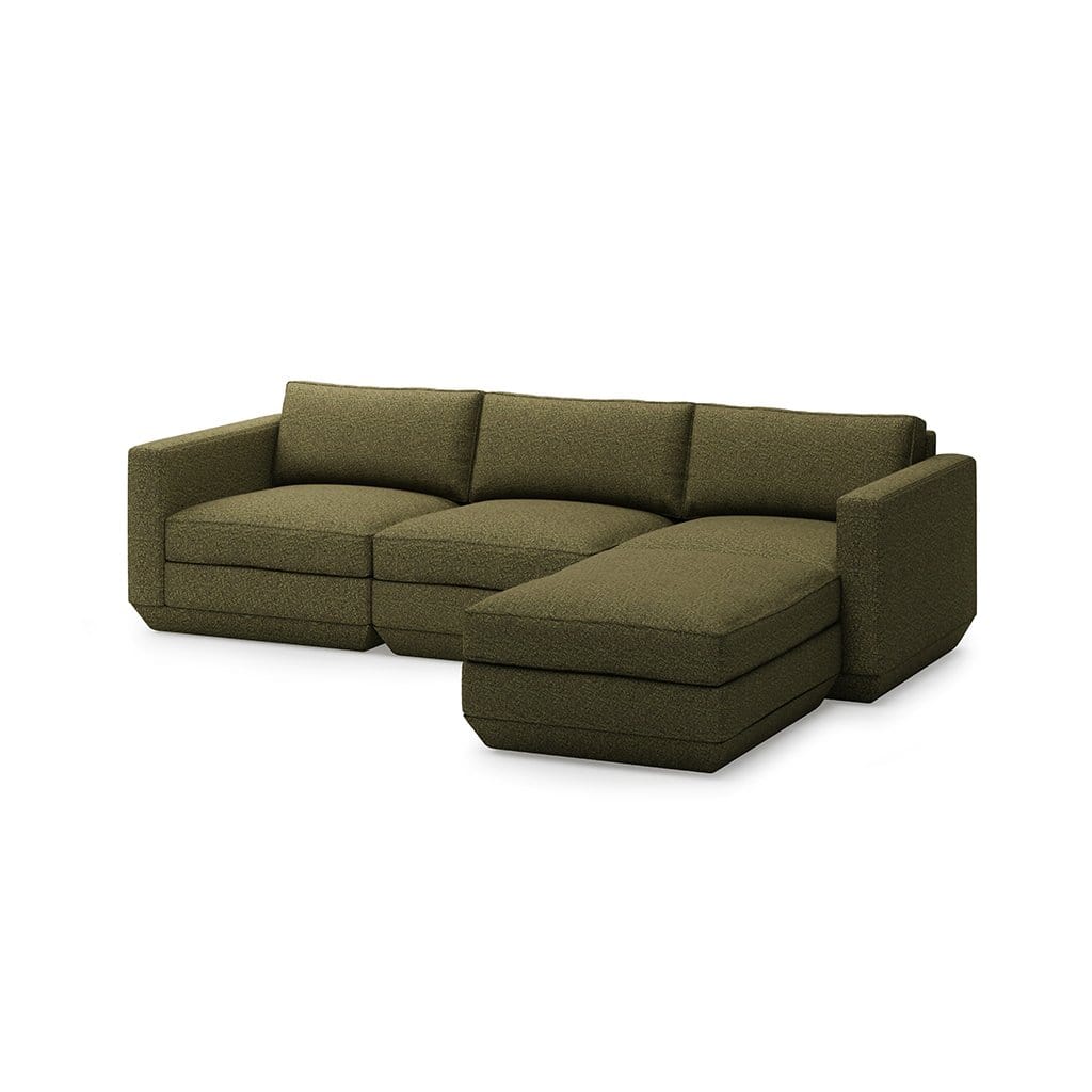 Gus* Modern Podium 4, sofa sectionnel, en bois et tissu, copenhagen terra, droite