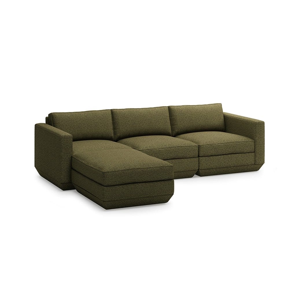 Gus* Modern Podium 4, sofa sectionnel, en bois et tissu, copenhagen terra, gauche