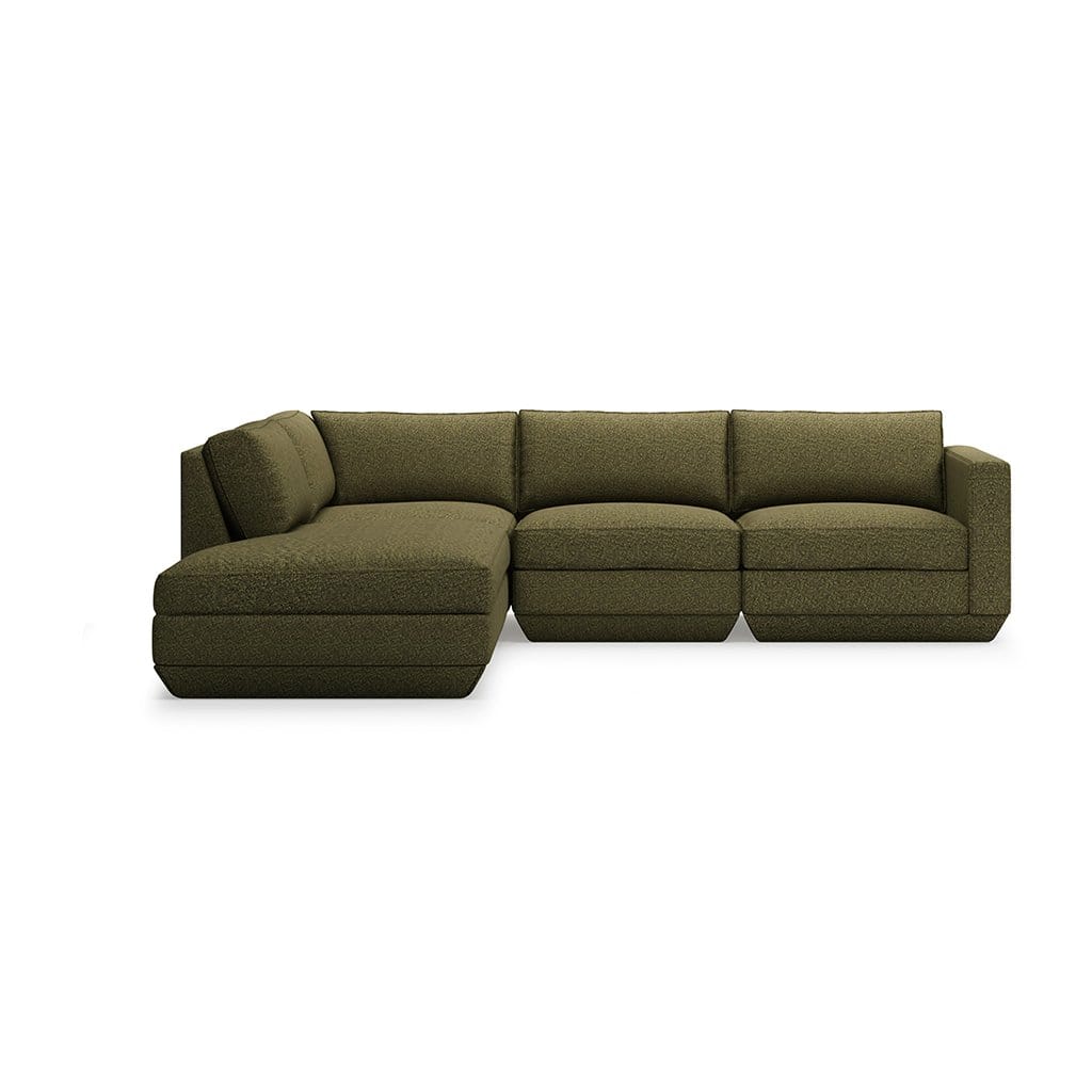 Gus* Modern Podium 4, sofa lounge 4 places, en bois et tissu, copenhagen terra, gauche