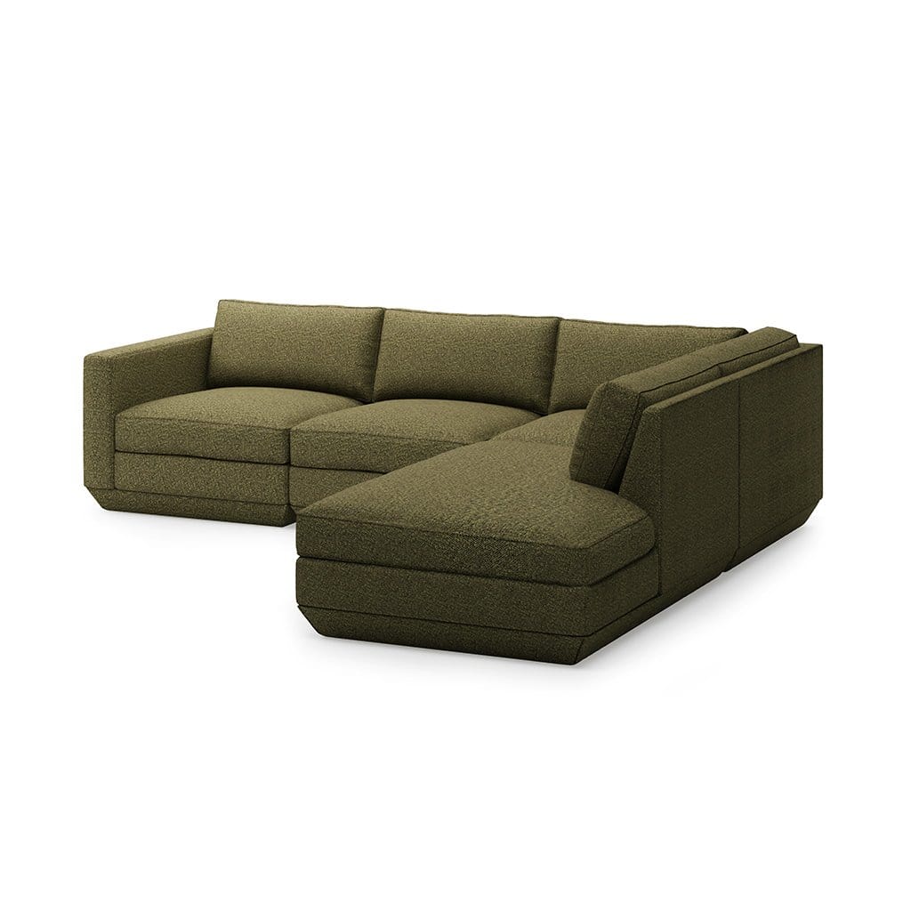 Gus* Modern Podium 4, sofa lounge 4 places, en bois et tissu, copenhagen terra, droite