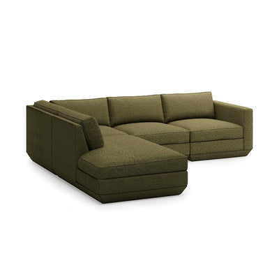 Gus* Modern Podium 4, sofa lounge 4 places, en bois et tissu, copenhagen terra, gauche