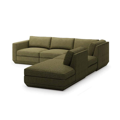 Gus* Modern Podium 5, sofa lounge 5 places, en bois et tissu, copenhagen terra, droite