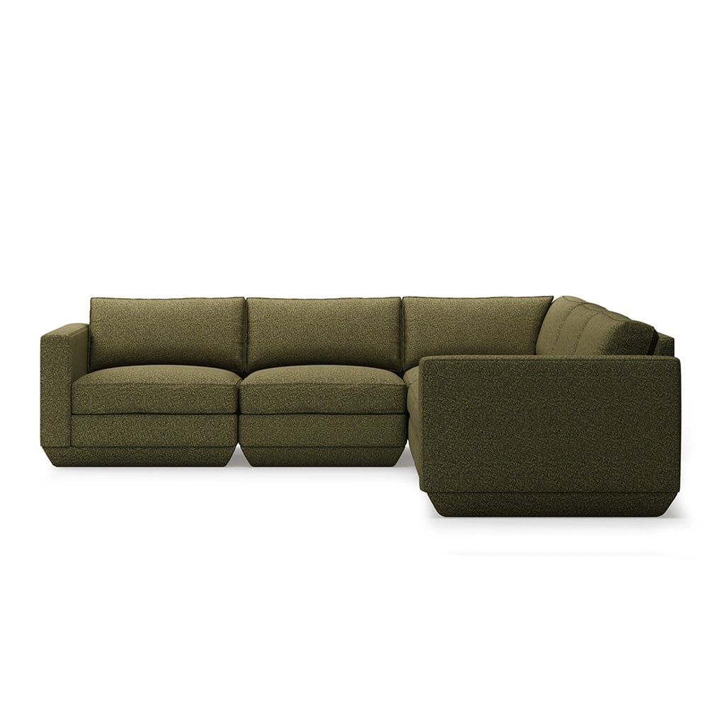 Gus* Modern Podium 5, sofa sectionnel, en bois et tissu, copenhagen terra