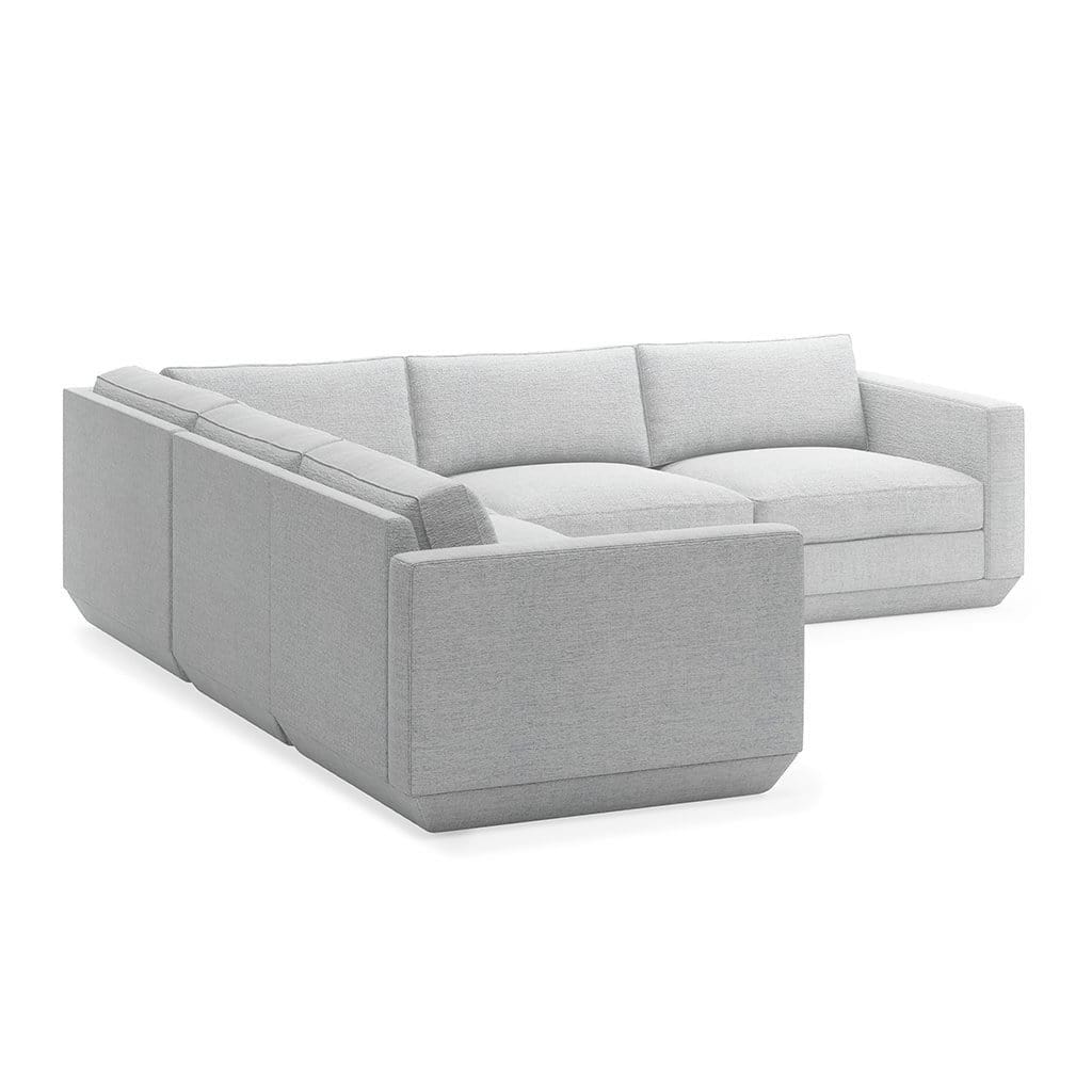 Gus* Modern Podium 5, sofa sectionnel, en bois et tissu, bayview silver