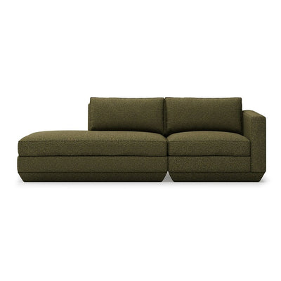 Gus* Modern Podium 2, sofa lounge 2 places, en bois et tissu, copenhagen terra, gauche