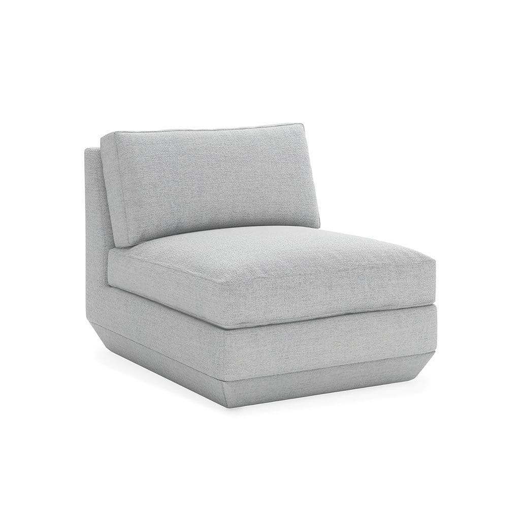 Gus* Modern Podium, modules pour sofa à créer soi-même, en bois et tissu, fauteuil, bayview silver