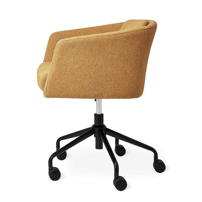 Gus* Modern Radius, chaise de bureau rembourrée, en tissu et métal, stockholm camel