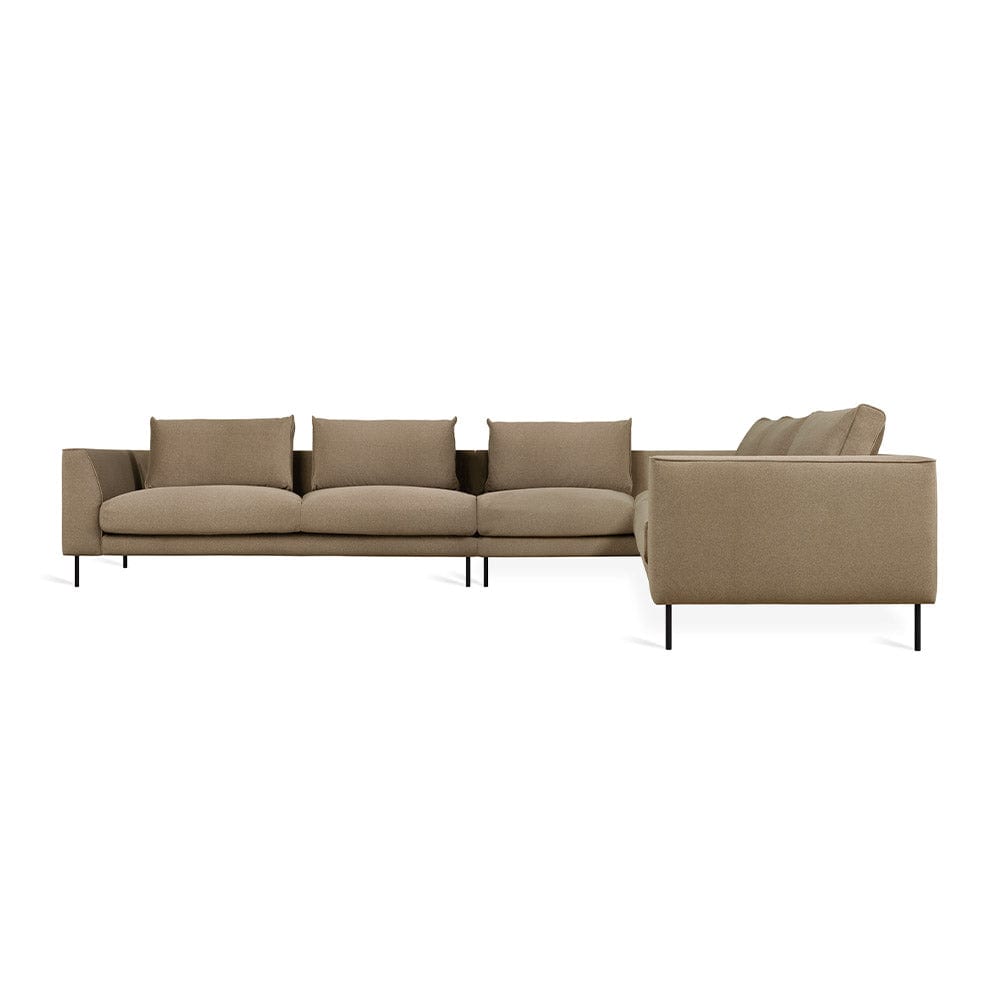 Gus* Modern Renfrew XL, sofa sectionnel de grande taille, en tissu et métal, mersey caribou, droit