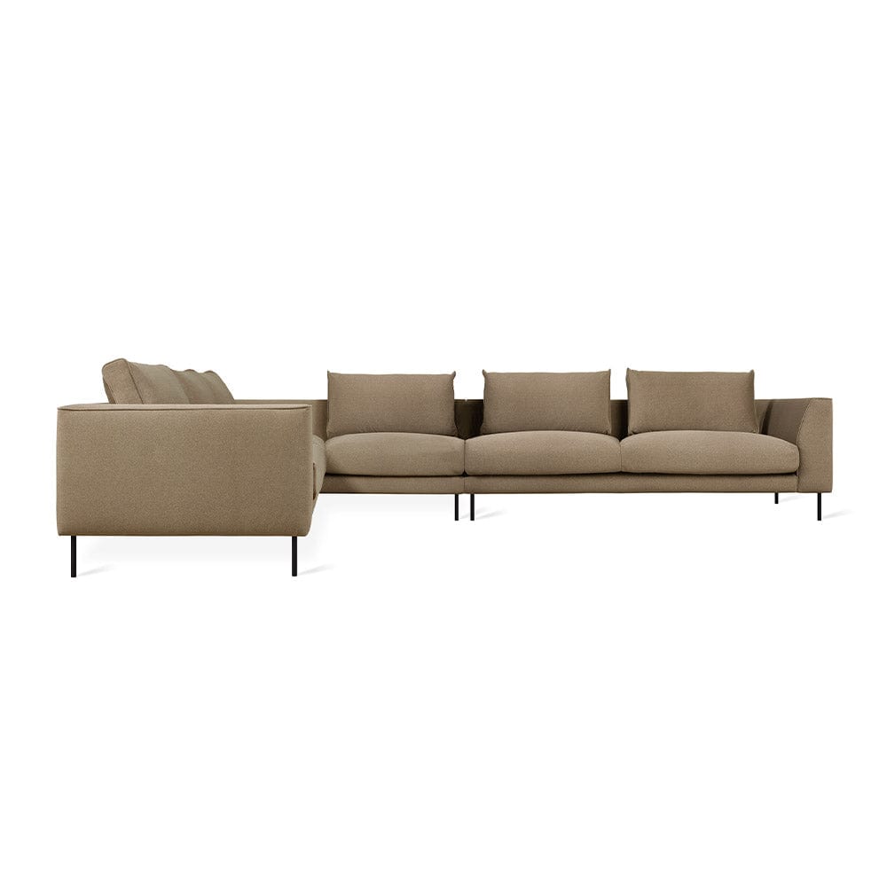 Gus* Modern Renfrew XL, sofa sectionnel de grande taille, en tissu et métal, mersey caribou, gauche