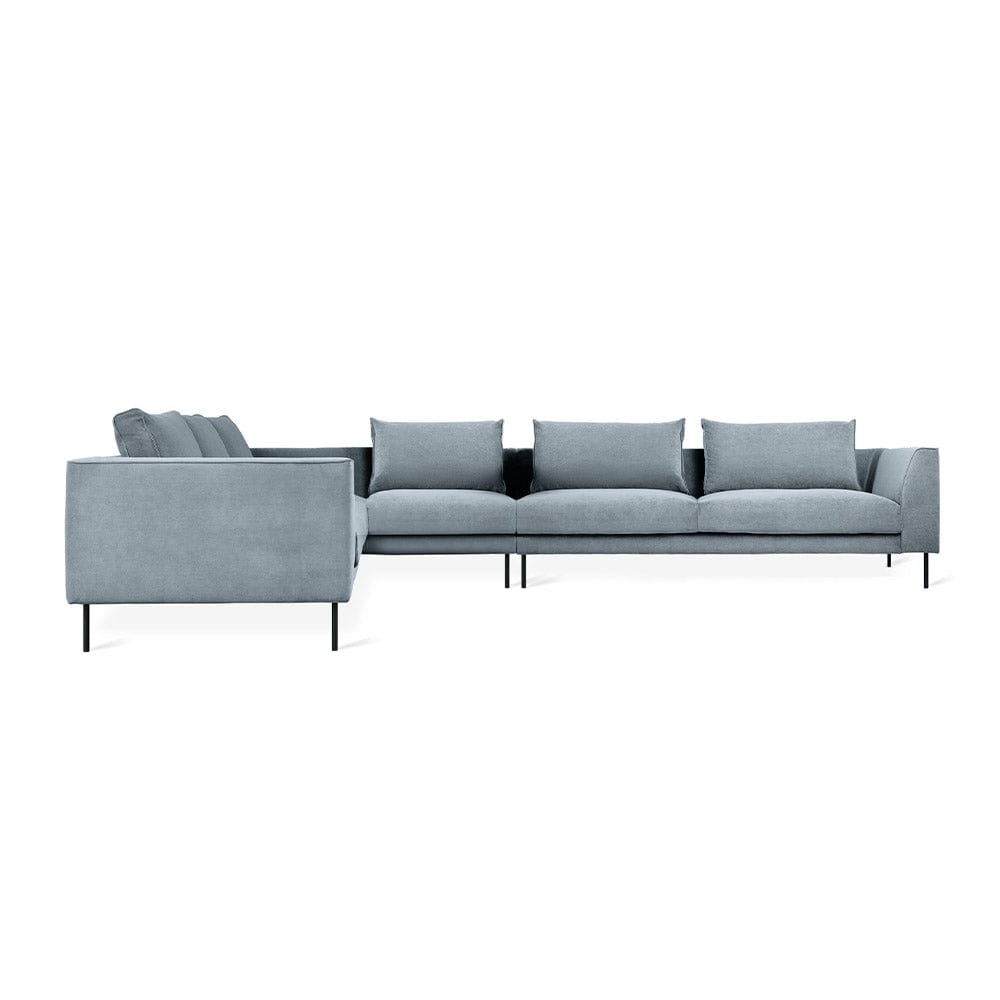 Gus* Modern Renfrew XL, sofa sectionnel de grande taille, en tissu et métal, mersey skyline, gauche