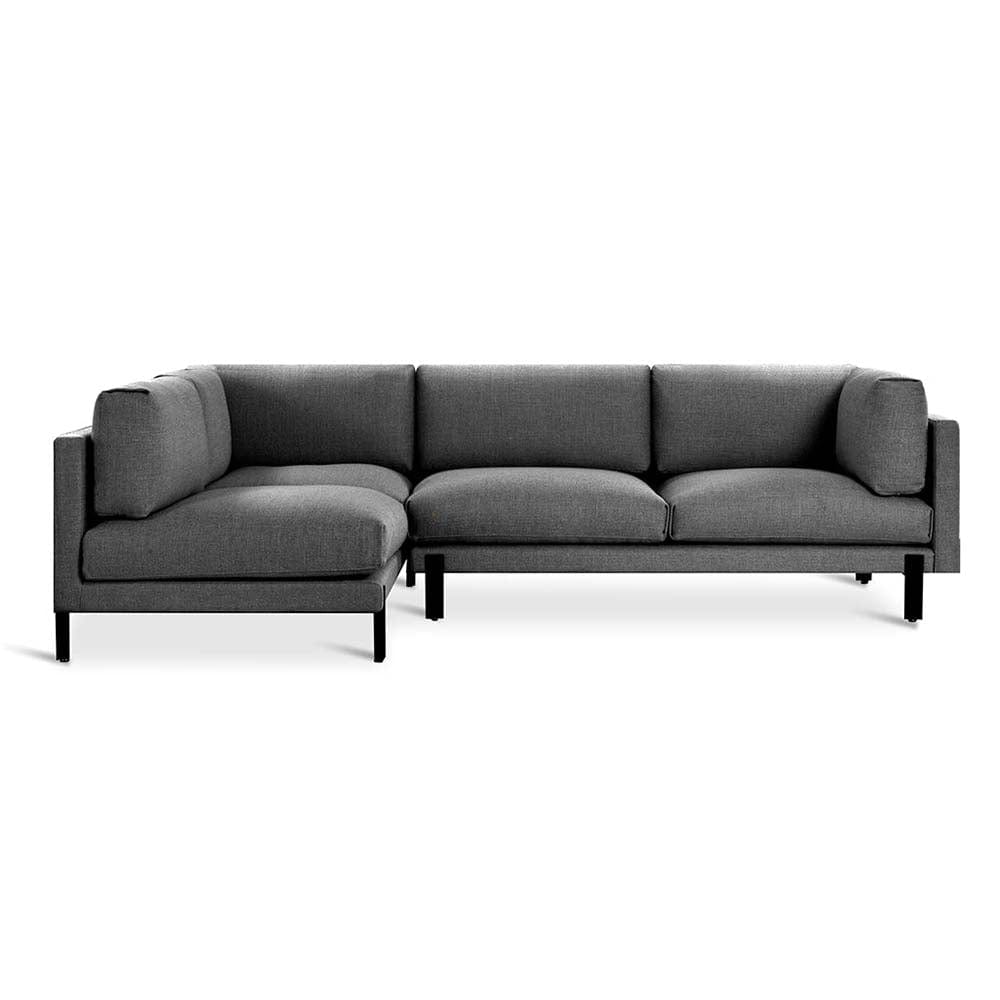 Gus* Modern Silverlake, sofa sectionnel, en tissu et métal, andorra pewter, gauche