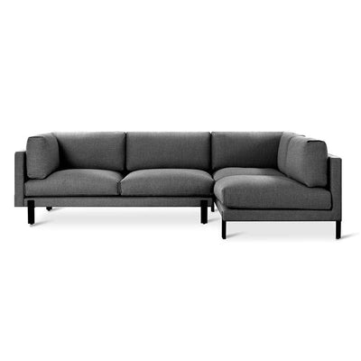 Gus* Modern Silverlake, sofa sectionnel, en tissu et métal, andorra pewter, droit
