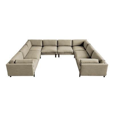 Gus* Modern Silverlake U, sofa sectionnel de grande taille, en tissu et métal, andorra almond