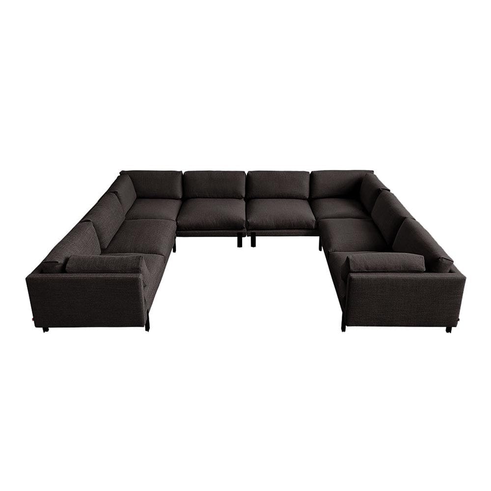 Gus* Modern Silverlake U, sofa sectionnel de grande taille, en tissu et métal, andorra espresso