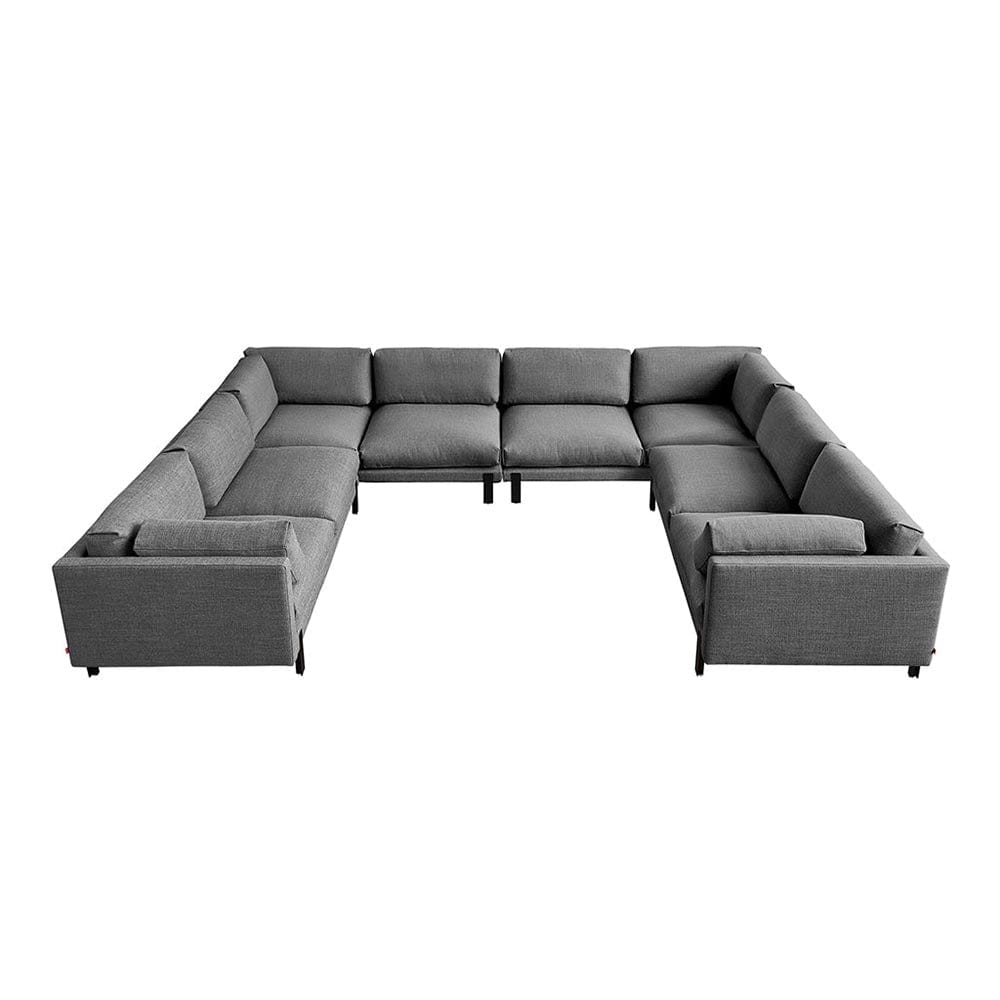 Gus* Modern Silverlake U, sofa sectionnel de grande taille, en tissu et métal, andorra pewter
