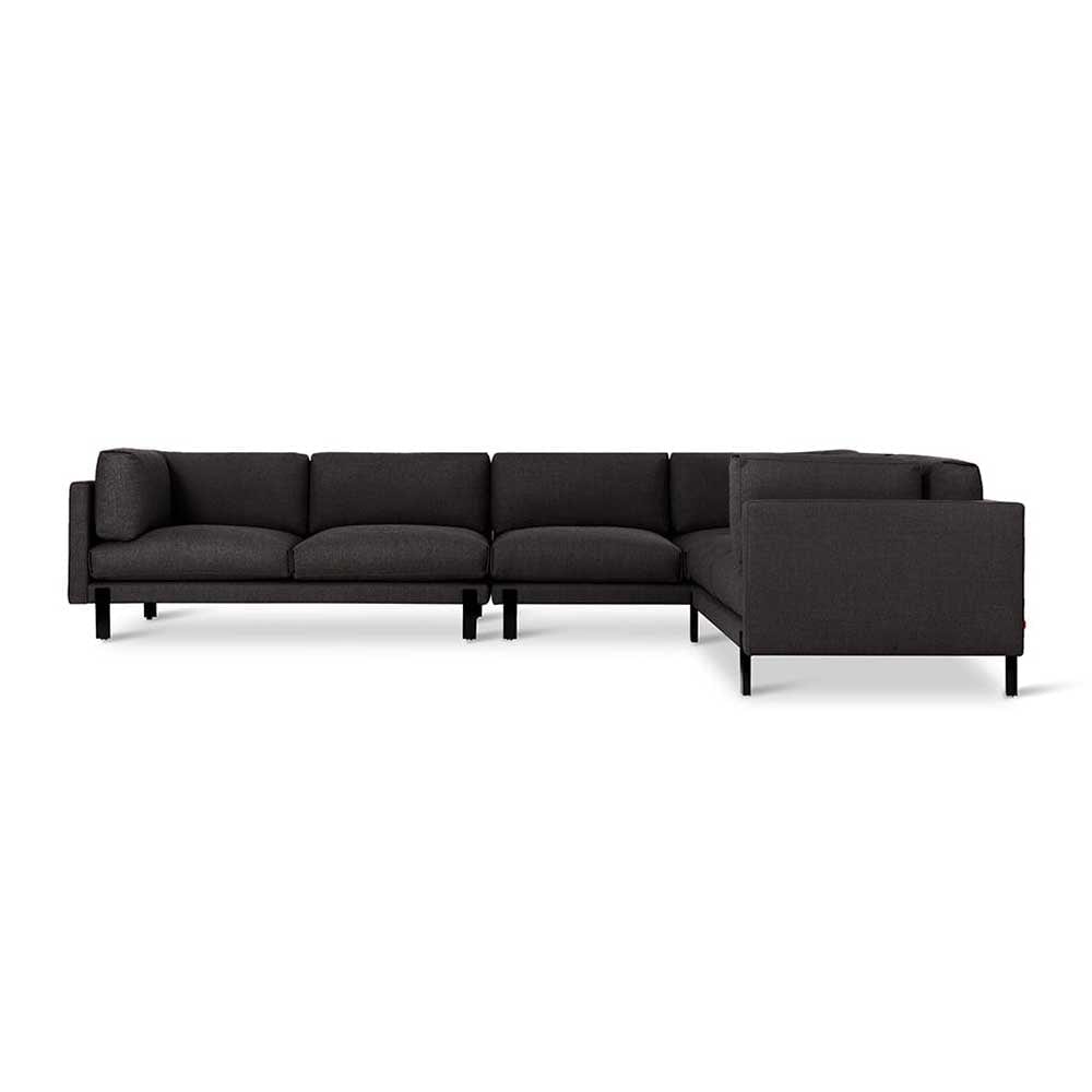 Gus* Modern XL Silverlake, sofa sectionnel de grande taille, en tissu et métal, andorra espresso, droit