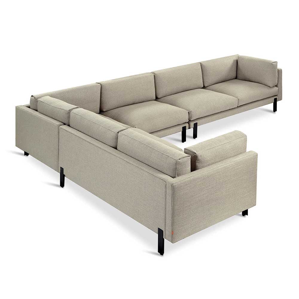 Gus* Modern XL Silverlake, sofa sectionnel de grande taille, en tissu et métal, andorra almond, gauche