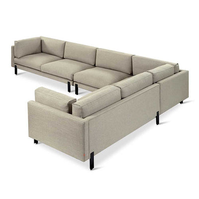 Gus* Modern XL Silverlake, sofa sectionnel de grande taille, en tissu et métal, andorra almond, droit