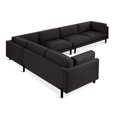 Gus* Modern XL Silverlake, sofa sectionnel de grande taille, en tissu et métal, andorra espresso, gauche